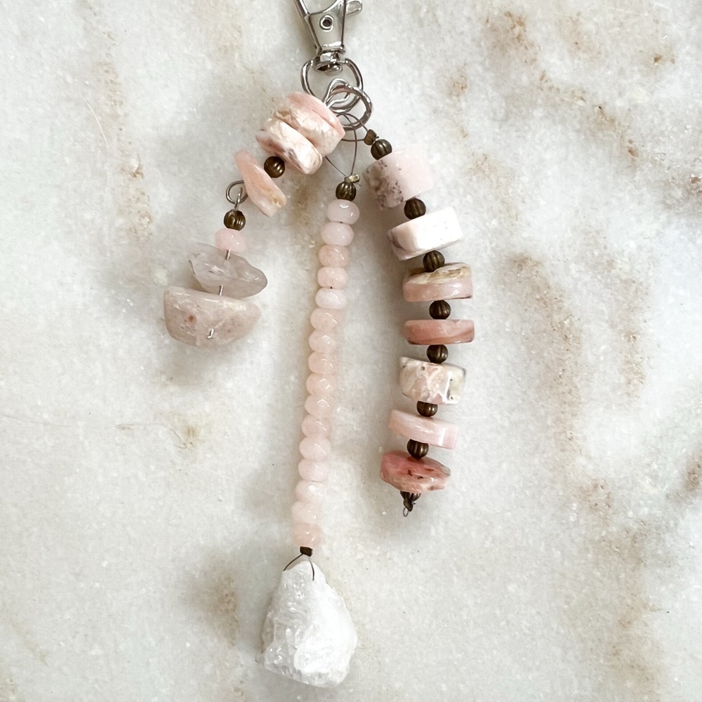 Elegant Pink Stone Keychain
